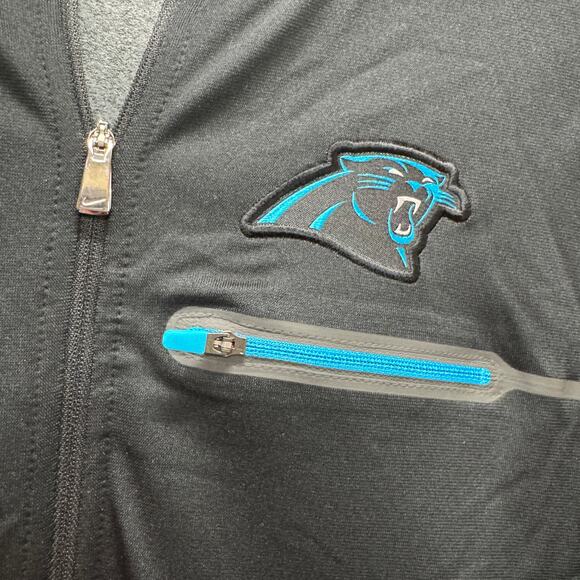 Carolina Panthers Jacket Mens XXL Black Gray 1/2 Zip Pullover Nike NFL Dri Fit - Picture 3 of 8
